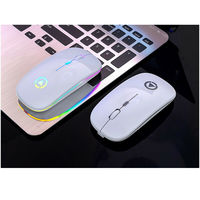 Mouse Optik Nirkabel A2 Mini 2.4GHz USB Isi Ulang LED Backlit DPI 1000 Ergonomis untuk PC Laptop Tersedia