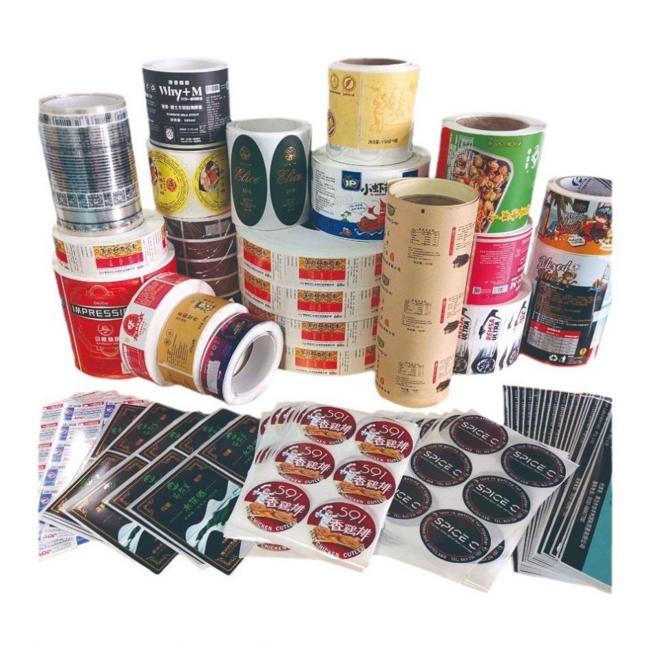 Custom Printed Self-Adhesive Packaging Labels Stickers Glossy Waterproof Holographic Custom Color Personalized Logo