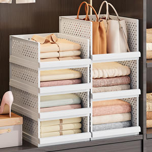 Caja de Almacenamiento de Ropa Plegable Tipo Cajón de PP, Caja de Almacenamiento Apilable Multicapa Extraíble para Organización de Ropa - Product Image 2