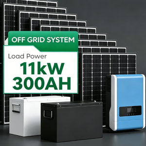 Système hors réseau monocristallin 11kW 51.2V avec fonction <span class=keywords><strong>de</strong></span> complément <span class=keywords><strong>de</strong></span> réseau, batterie LiFePO4 15kWh et onduleur MPPT 160A pour stockage d'énergie domestique - Product Image 1