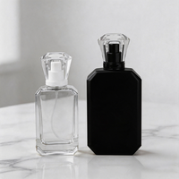 Flacon en verre vide de luxe personnalisé avec logo couleur, 30ml, 50ml, 100ml, couleurs cristallines, avec pompe pulvérisatrice, pour parfum, sérum de soin de la peau, bouchon à vis