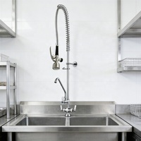 Robinet de cuisine commercial à pré-évier, pour hôtels et restaurants, avec poignée en laiton massif, cartouche à vis en acier inoxydable et laiton, haute qualité