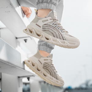Chaussures de sport décontractées à lacets pour hommes, confortables et souples, design léger et tendance pour la course et la marche en extérieur, style robuste - Product Image 4
