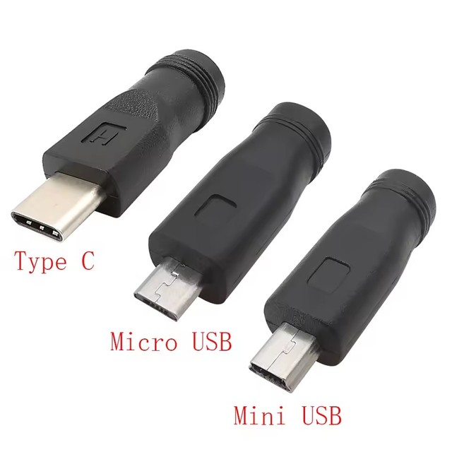 DC Power Adapter Converter Type-C USB Male to 5.5x2.1mm Female Jack Connector 5.5*2.1mm for Laptop Notebook Computer PC