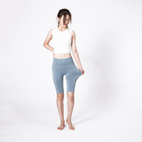 Legging Fitness Pinggang Tinggi untuk Wanita, Celana Ketat Elastis, Capri Yoga Pengangkat Bokong, dengan Efek Mengangkat