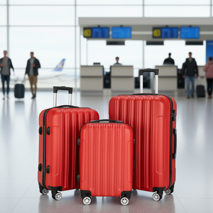 Ensemble de bagages rouges Db 3 en 1 avec 4 roues et serrure à combinaison pour les voyages - Product Image 2