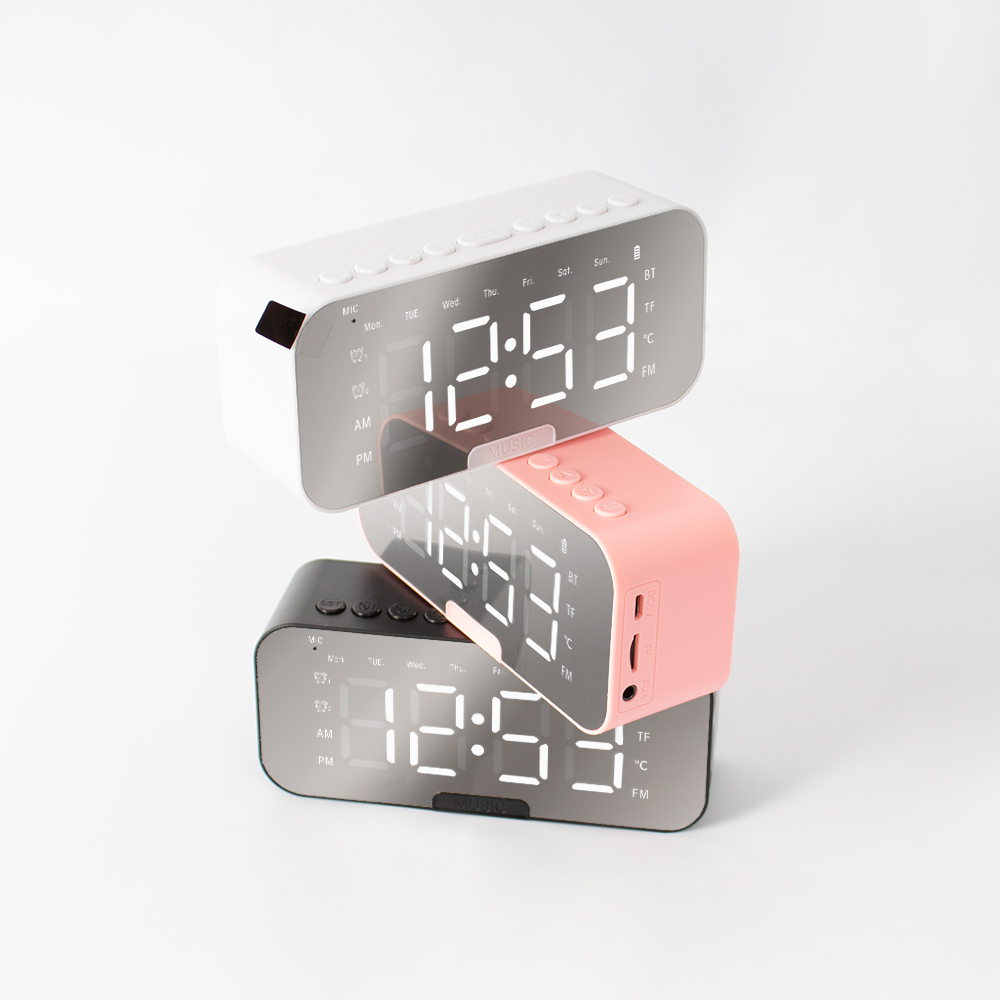 P6 Trending Product Cool Gadgets Smart Electronics Waterproof Boomboxes Blue Tooth Alarm Clock Portable Speakers