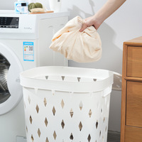 Panier de rangement pliable rectangulaire grand format en plastique PP 40L/60L pour salle de bain, organisateur de vêtements, outils de buanderie, empilable, multifonction