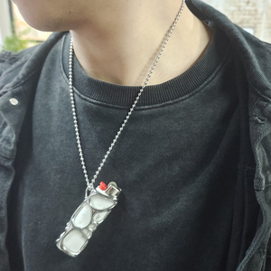 Collar con Colgante de Carcasa de Encendedor Fluida VAF WOW, Acero Inoxidable Pulido, Cadena de Bolas Redonda de 60 cm, Apto para Encendedores <span class=keywords><strong>BIC</strong></span> J3 - Product Image 6