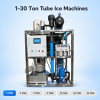 Machine à glace tubulaire refroidie par air de 1 tonne, en acier inoxydable 304, pour glace creuse ou solide de 35 mm, économe en énergie, longue durée de vie, pour boissons fraîches