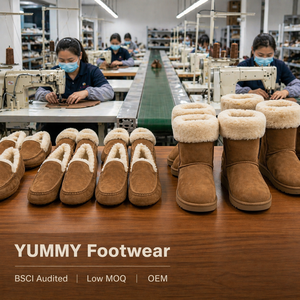 Bottes d'hiver pour femme en cuir véritable de haute qualité YUMMYSNOW, avec semelle intermédiaire en peau de mouton, logo personnalisé, EVA épais, chaudes - Product Image 6