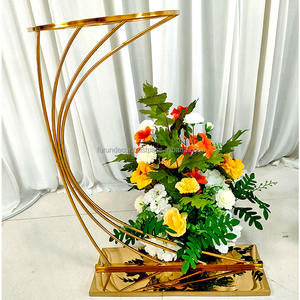 ขาตั้งดอกไม้ทรงเรขาคณิตสแตนเลสเรียบง่าย รุ่น HJ-002 สำหรับตกแต่งงานแต่งงาน ขายส่ง - Product Image 2