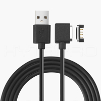 Câble USB magnétique HYTEPRO M501B à 4 broches coudé latéralement, connexion durable pour équipement industriel et appareils électroniques intelligents