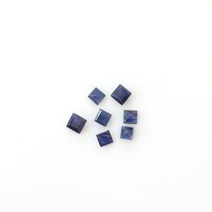 Piedras preciosas de corte cuadrado de zafiro azul Natural de 4mm, cuentas sueltas facetadas para fabricación de joyas, piedra de zafiro calibrada de mayorista - Product Image 4