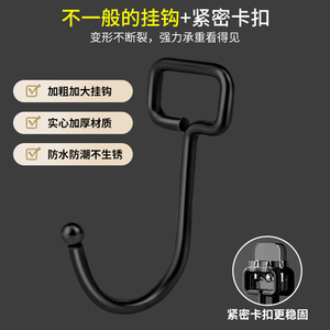 Matte Black Adhesive Hooks Rectangle Wall Mounted No Drilling Bathroom Kitchen Storage Hooks High Load Capacity 8 Pack - Product Image 3