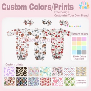 Sacos de dormir de manga larga para bebé Yiwu Yiyuan, ecológicos, transpirables, con estampado floral, cierre con cordones, spandex/poliéster - Product Image 2