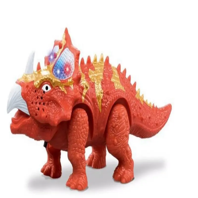 Vente en gros batterie Premium dinosaure marche son lumière populaire batterie jouets électrique oeuf cru Triceratops