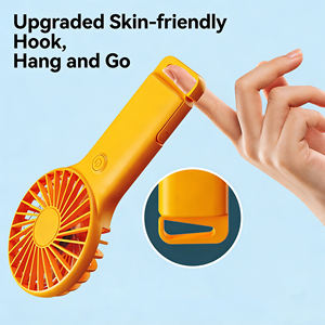 Outdoor portable USB rechargeable handheld fan <b>macaron</b>-colored hiking hook - Product Image 3