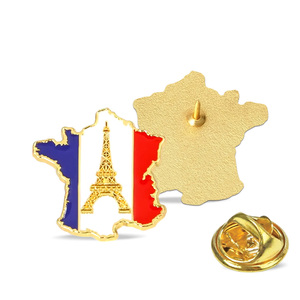 Spille con Bandiera Nazionale Francese, Badge Personalizzati in Smalto Morbido con Monumenti di Parigi, Souvenir Magnetici Francesi all'Ingrosso - Product Image 3