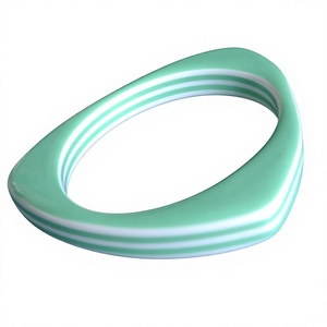 New Classic Indian Bangles Design Triangular Laminated White Light Green Stripes Resin Bracelet Fashion Jewelry <b>Angel</b> <b>Gifts</b> - Product Image 3