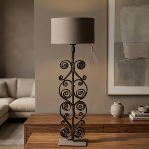 Lampadaire moderne en fer, design en spirale, abat-jour cylindrique en métal gris, hauteur réglable, lumière LED blanc chaud, E26 Ra90, usage résidentiel - Product Image 3