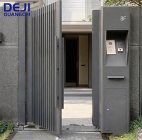 Portail battant simple intelligent en aluminium noir pour passage piétonnier et clôture de ferme avec service de modélisation 3D