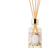 MZJF Diffuseur cylindrique 100 ml avec bâtonnets en bois naturel et collier doré pour parfum d'ambiance, durée de vie 1 mois