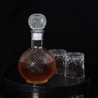 Botellas de Vidrio para Licor al por Mayor, Botellas de Vidrio Vacías Vintage para Whisky y Licores con Tapón de Vidrio Tallado para Whisky, Vodka y Gim