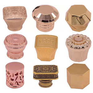 ฝาปิดขวดน้ำหอมแบบหรูหรา ทำจากโลหะซามัค คุณภาพสูง รุ่นมงกุฎ ลายดอกไม้ หินอ่อน สีทอง ป้องกันการหก - Product Image 3