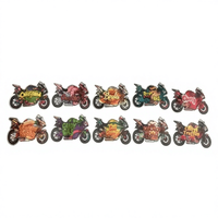 Klaar voor verzending: groothandel motorfietsdesign gestanste vormzakjes van voedselveilige plastic Mylar met ritssluiting voor snoep, kauwgom en fruitgummies