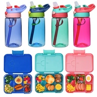 Vente en gros de boîtes à lunch pour enfants Aohea, boîte bento avec bouteille d'eau, kit de boîte à lunch en plastique pour enfants, boîte à lunch bento pour enfants