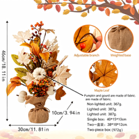 Décoration de table en soie faite à la main, motif arbre d'érable, ornements artificiels aux couleurs d'automne, pour Halloween, Thanksgiving et Fête des Rames, transfrontalier