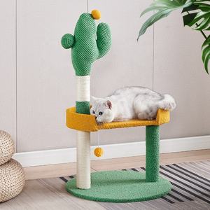 Prezzo basso all'ingrosso personalizzato per gatti di grandi dimensioni al coperto gatto scratcher foresta stile cactus sisal gatto scratching albero - Product Image 4