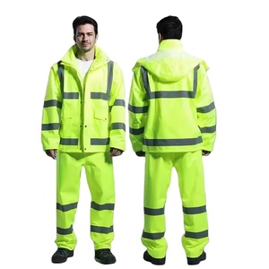 Veste imperméable haute visibilité pour <span class=keywords><strong>homme</strong></span>, <span class=keywords><strong>pantalon</strong></span> durable et réfléchissant, vêtements <span class=keywords><strong>de</strong></span> <span class=keywords><strong>pluie</strong></span> <span class=keywords><strong>de</strong></span> sécurité, coupe-vent industriel et réutilisable pour la <span class=keywords><strong>randonnée</strong></span> - Product Image 4