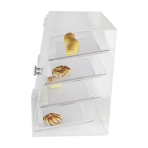 Hot Selling Custom Acrylic Bakery Display Case For Retail Store,Counter Top Acrylic Cake Bread Display Stand Showcase Wholesale