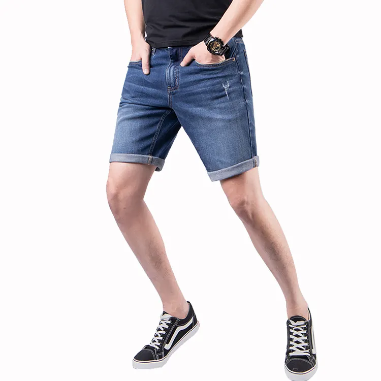 New Arrival Denim Shorts Men Stretch Slim Fit Short Jeans Mens Designer Cotton Casual Distressed Shorts Knee Length Shorts jeans