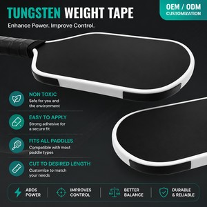 Cinta Adhesiva <span class=keywords><strong>de</strong></span> <span class=keywords><strong>Tungsteno</strong></span> Personalizada <span class=keywords><strong>de</strong></span> 60 Pulgadas, 0.5G-1G, No Tóxica, Sin Plomo, para Raquetas <span class=keywords><strong>de</strong></span> Pickleball, Golf y Tenis - Product Image 3
