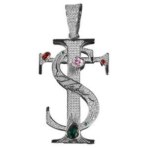 <span class=keywords><strong>Asen</strong></span> Ai Zhiheng สร้อยคอฮิปฮอปส่วนบุคคลจี้เพทายฝังไมโครสีสำหรับผู้ชายผู้หญิง - Product Image 1