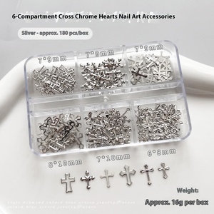 Paso Sico 3D Rivet Nail Art Jewelry Set Gold Silver Alloy French Thin Sheet Cross DIY Nail Art Charms for Manicure Supplies - Product Image 6