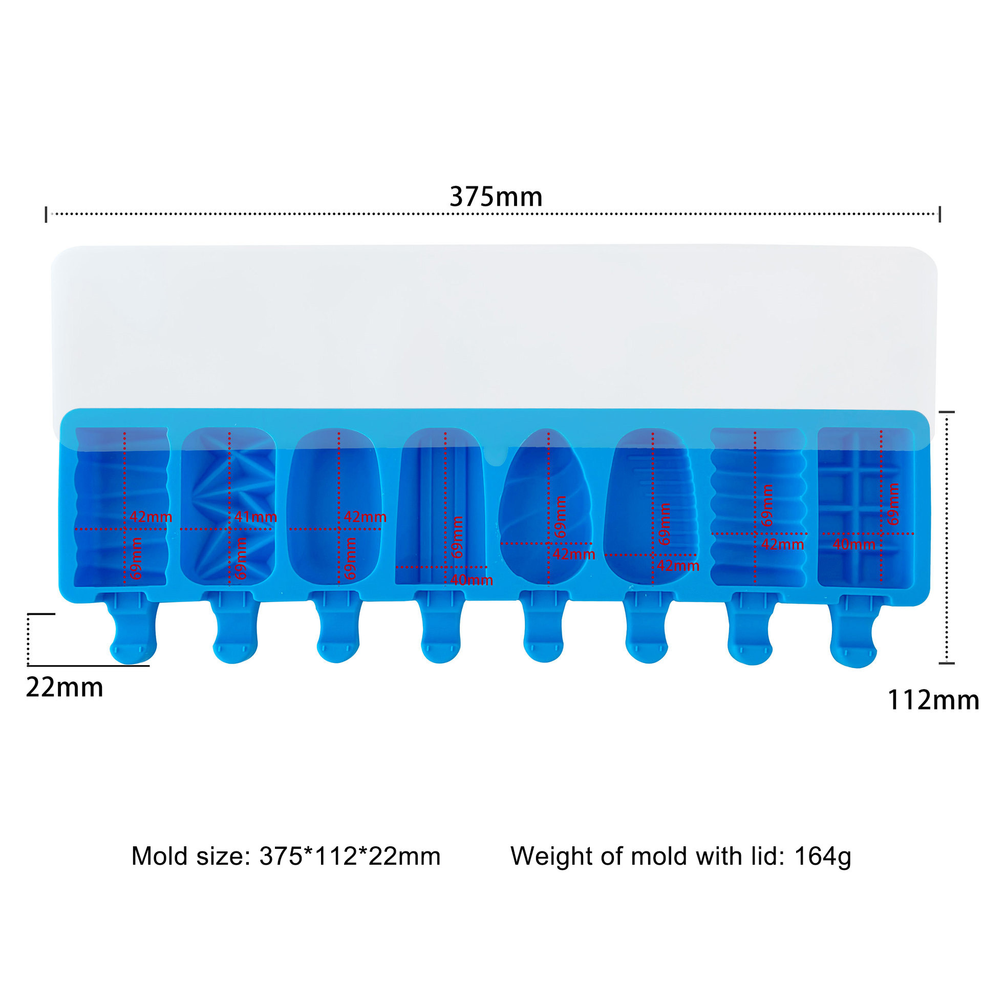 8 Cavity geometric J-360 - Blue