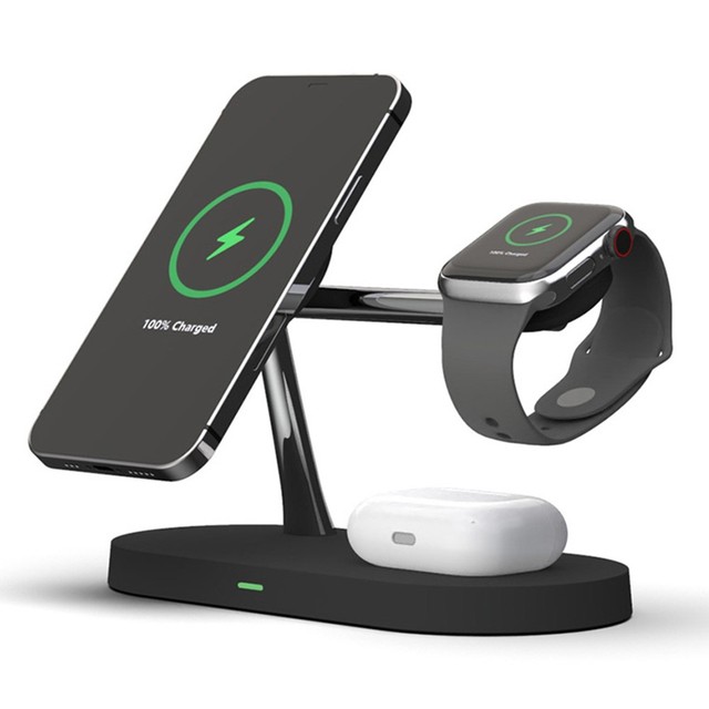 T268 5 in 1 Magnetic Wireless Charger for iPhone / Apple Watch / AirPods Charging Station - Black