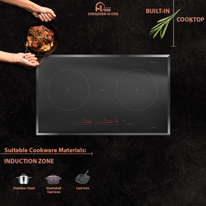Placa de Inducción Horizontal de Cerámica Negra con 2 Zonas de Cocción Lisas y Potenciador en Cada Quemador - Product Image 4