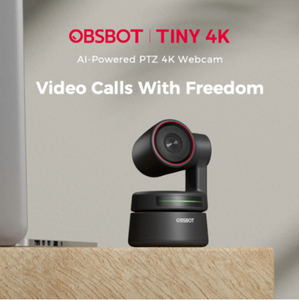 OBSBOT Tiny 4K AI-Tracking Contrôle des gestes de cadrage automatique Double micro omnidirectionnel Enregistrement PTZ Streaming <span class=keywords><strong>Webcam</strong></span> - Product Image 4
