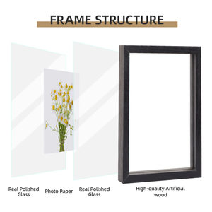 Venta al por mayor espécimen transparente A4 A3 imagen <span class=keywords><strong>de</strong></span> vidrio <span class=keywords><strong>de</strong></span> doble cara marco <span class=keywords><strong>de</strong></span> fotos flotante <span class=keywords><strong>de</strong></span> <span class=keywords><strong>madera</strong></span> y acrílico arte <span class=keywords><strong>de</strong></span> pared - Product Image 2