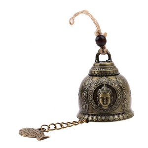2 pz campanello con modello di statua di <span class=keywords><strong>Buddha</strong></span> benedicente carillon a vento Feng Shui per buona fortuna decorazione appesa per auto a casa nuova - Product Image 2