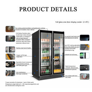 Réfrigérateur de présentation de boissons pour hôtels et bars, avec 4 portes vitrées, pour bières et autres boissons, vente en gros - Product Image 2