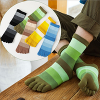 Chaussettes à cinq orteils pour hommes Crew Cotton 5 Fingers Plain Classic Private Label Winter Solid Crew Black Toe Socks