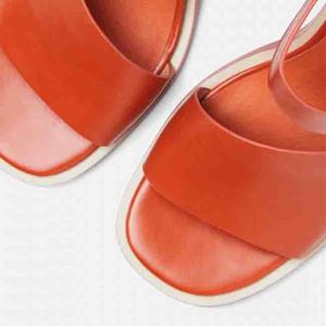 Premium OEM produttore arancione Slip on Open Toe Block <span class=keywords><strong>tacco</strong></span> in legno donna sandalo con <span class=keywords><strong>tacco</strong></span> alto - Product Image 5