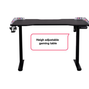 RGB illuminazione Custom Gaming Desk elegante struttura in fibra di carbonio superficie in melamina regolabile Prestting struttura in metallo scrivania - Product Image 1