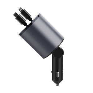 ที่ชาร์จในรถแบบพับเก็บได้4-in-1Fast USB C ชาร์จเร็ว60W 2สายยืดหดได้และอะแดปเตอร์ที่ชาร์จในรถ - Product Image 2